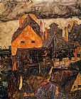 Egon Schiele The Old City painting